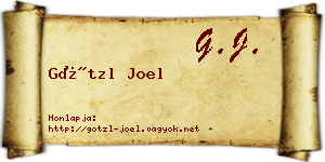 Götzl Joel névjegykártya